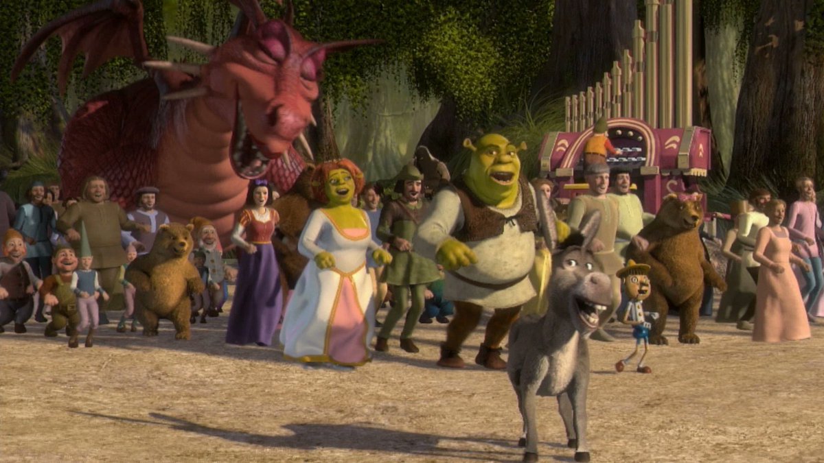 Shrek's tweet image. In da clerb, we all fam.