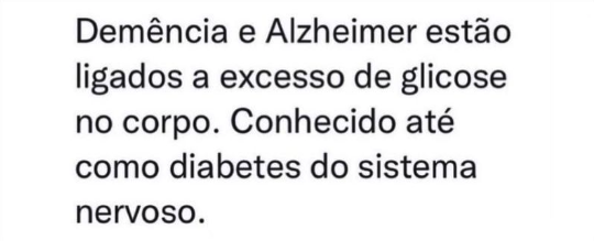 igoreckert's tweet photo. O que as evidências dizem:

✅ Diabetes é um fator de risco para demência

O que a seita low carb diz:

🤡 "Açúcar piora sua cognição e aumenta seu risco de Alzheimer" https://t.co/r7iC2XboGx