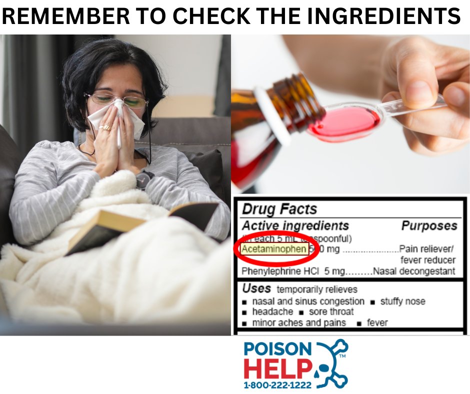 KYPoisonControl (@krpcc) on Twitter photo 💊#DYK: Many common #cold and #flu #medications contain your favorite #fever reducer? It's easy to double dose if you don't double check the ingredients. Questions about medication interaction? #Poison Help 1-800-222-1222 💊#DYK: Many common #cold and #flu #medications contain your favorite #fever reducer? It's easy to double dose if you don't double check the ingredients. Questions about medication interaction? #Poison Help 1-800-222-1222
