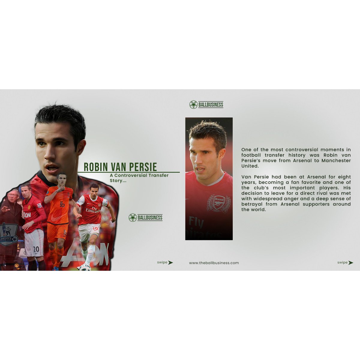 Ballbusiness_'s tweet image. The transfer of @Persie_Official from Arsenal to Man U remains one of the most controversial transfers in football, leaving angry Gunner fans and excited Man U fans. Read this beautiful transfer story to learn more.
#TheBallBusiness
#playertransfer