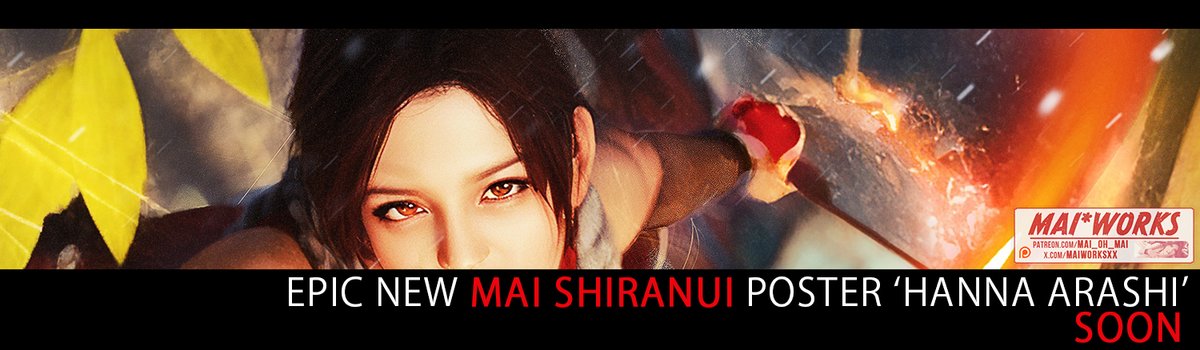 MaiworksXX's tweet photo. Hanna Arashi
#魅惑の女忍者 #videogameposter #DOA #maishiranui #不知火舞 #cosplay #shiranuimai #fatalfury #StreetFighter6 #ffcotw https://t.co/wtTm0cvws8