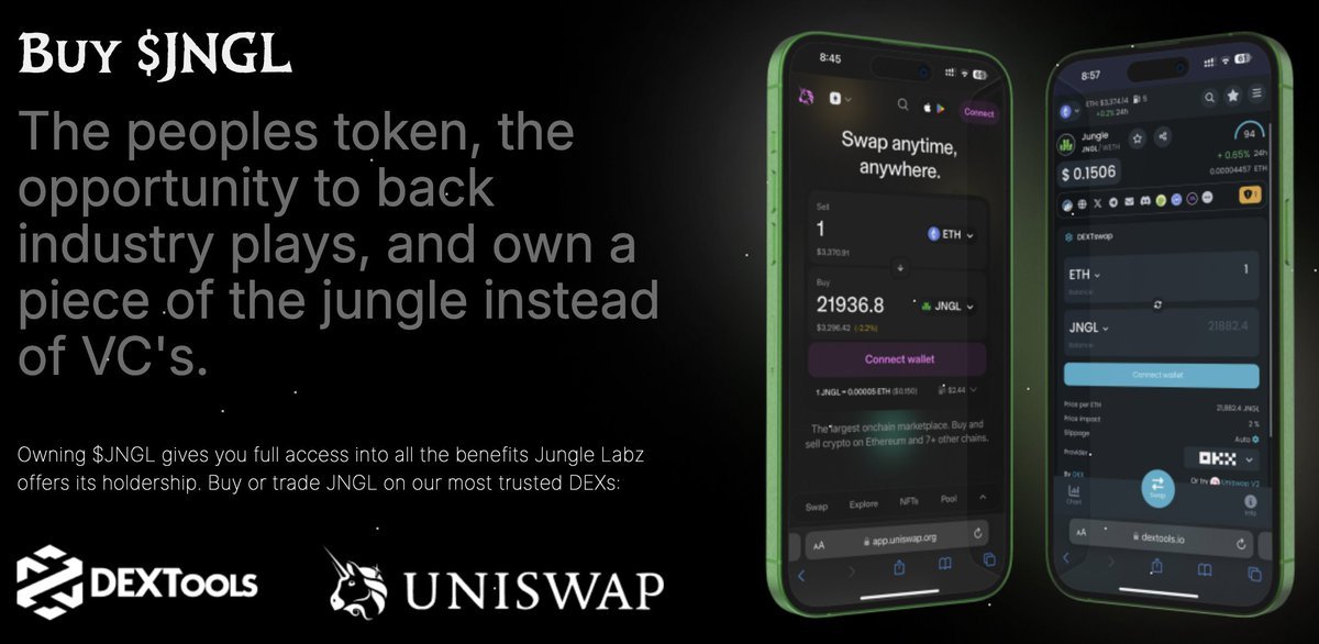 sgreye72's tweet photo. @HTX_Global #Ethereum #NFTCommunitiy #crypto #DeFi
No #memecoin better
$JNGL is the key 🗝️ for utilities you won't miss 📈
https://t.co/78UUDKhgUT https://t.co/tBN9Psj9hx