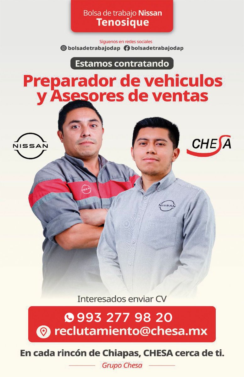 soytecrios's tweet photo. 🌟 ¡Estás buscando empleo?
¡Esta es tu oportunidad!
💼 No dejes que se te escape.
🚀 ¡Actúa ahora! ✨ https://t.co/sPNFvQ3gvb