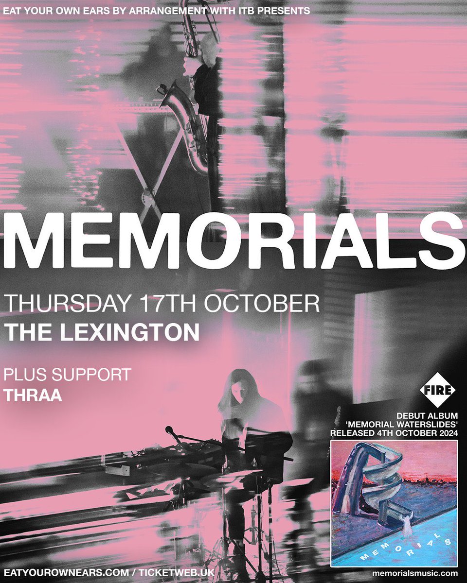 Eat Your Own Ears (@eatyourownears) on Twitter photo TOMORROW
Following a tour with Stereolab and the release of two film soundtracks plus a debut album, <a href="/memorials_music/">MEMORIALS</a> (Verity Susman of Electrelane and Matthew Simms of Wire) headline <a href="/thelexington/">The Lexington</a> this Thursday
With their debut album released via <a href="/firerecordings/">Fire Records</a>, Memorials are TOMORROW
Following a tour with Stereolab and the release of two film soundtracks plus a debut album, <a href="/memorials_music/">MEMORIALS</a> (Verity Susman of Electrelane and Matthew Simms of Wire) headline <a href="/thelexington/">The Lexington</a> this Thursday
With their debut album released via <a href="/firerecordings/">Fire Records</a>, Memorials are