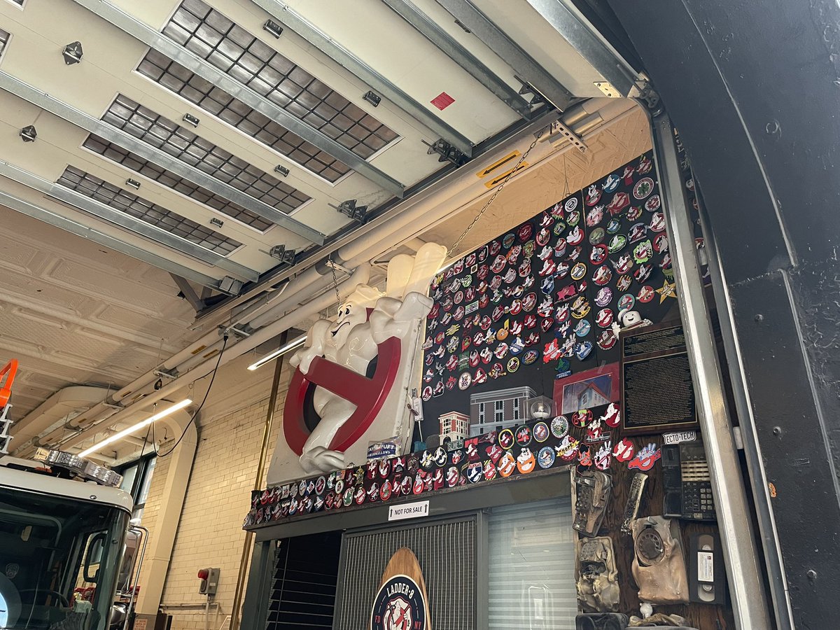 dinge123's tweet photo. @Chris_Stark you definitely can buy a T-shirt from the ghostbusters fire station. I was in New York 2 weeks ago and bought three. $20 each. When open they also sell magnets, license plates, badges, hoodies and more. It’s pot luck if they are open https://t.co/DrWKMO7JdC