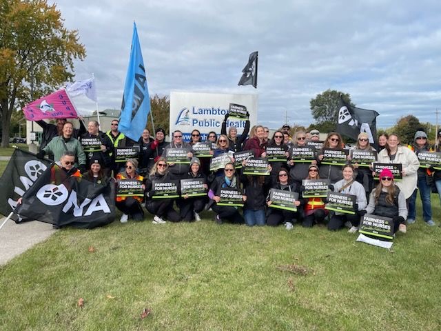 ontarionurses's tweet photo. During the pandemic, Lambton Public Health nurses were called heroes. Now their employer is refusing to respect their work. Demand that the County of Lambton negotiate a fair new contract so that nurses can keep providing high-quality care! #FightLocal https://t.co/7UYLarFDhF https://t.co/RZgLuCwHUN