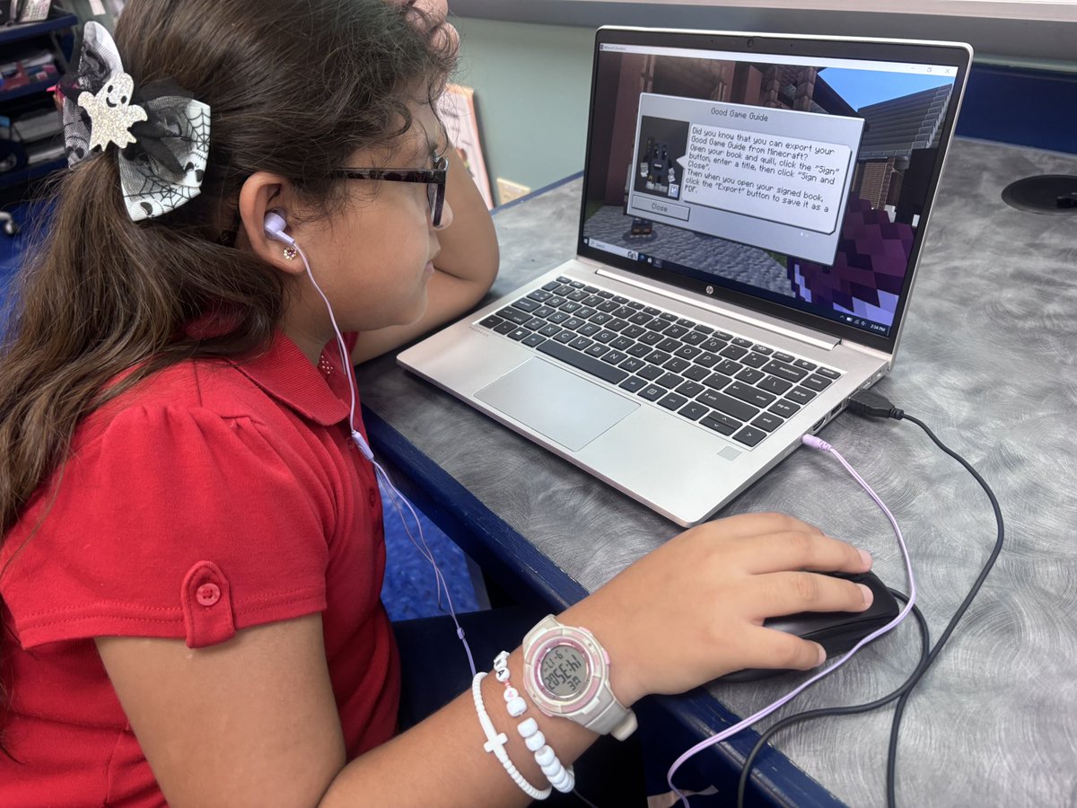 TBE_Tech's tweet image. #Digitalcitizenship #Minecraft Education Edition’s Cybersafe Good Game World. Ss work N world of multiplayer online gaming, reflect on & revise learning 2 create “Good Game Guide” for other users. #technologyclass @TommieBarfield
@PlayCraftLearn @collierschools @ElizabethKerens