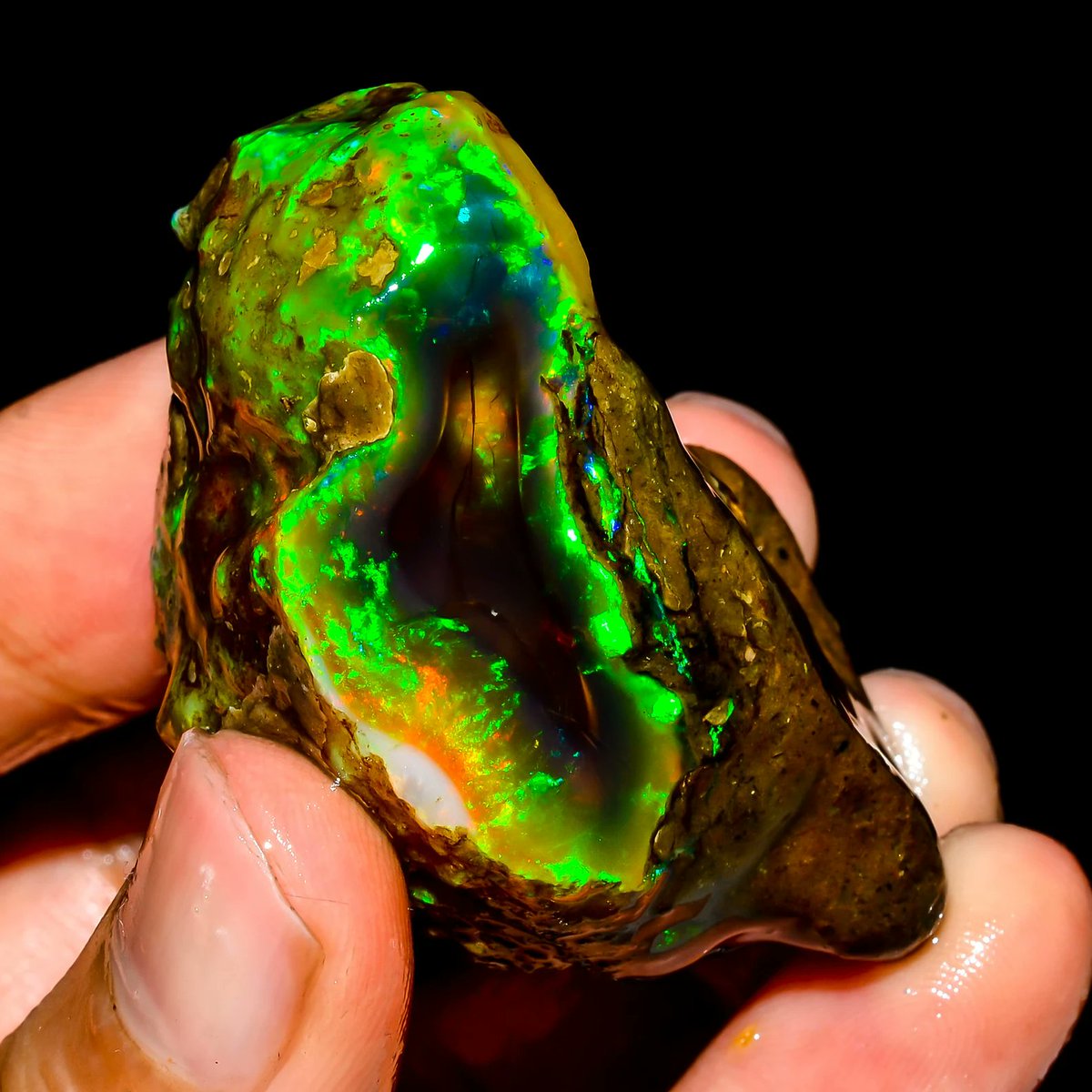 GeologyTime's tweet photo. Natural Welo  Ethiopian Opal

Photo: Opalsellerhub https://t.co/lpGSxmDdP2