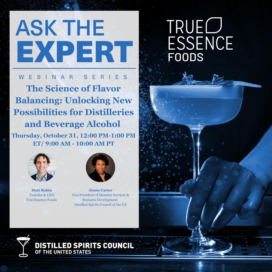 True Essence Foods (@trueessencefood) on Twitter photo Imagine a world where off-flavors are erased, and every batch of your beverage alcohol product tastes just as you intended, without additives. 🍸
<a href="/DistilledSpirit/">Distilled Spirits Council of the United States</a>
📅: Thursday, October 31st
🕒: Noon – 1:00pm (EST)
Info: lnkd.in/gntSeQdP Imagine a world where off-flavors are erased, and every batch of your beverage alcohol product tastes just as you intended, without additives. 🍸
<a href="/DistilledSpirit/">Distilled Spirits Council of the United States</a>
📅: Thursday, October 31st
🕒: Noon – 1:00pm (EST)
Info: lnkd.in/gntSeQdP