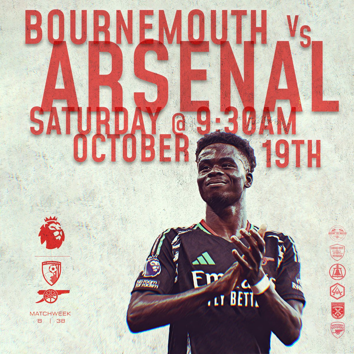 We're finally back! #Arsenal continue their unbeaten run against Bournemouth this Saturday. See you at Auld Dubliner in #LongBeach!