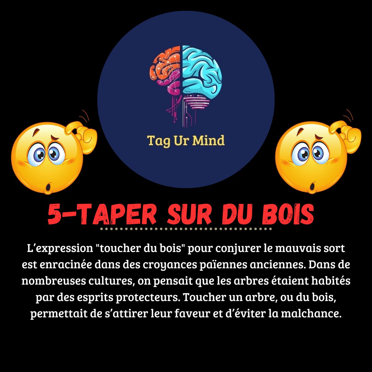 Au fil du temps, cette superstition a évolué, et aujourd’hui, toucher du bois reste un réflexe lorsqu’on évoque la chance ou la malchance.
#culture 
#Savoir 

À la prochaine 😁