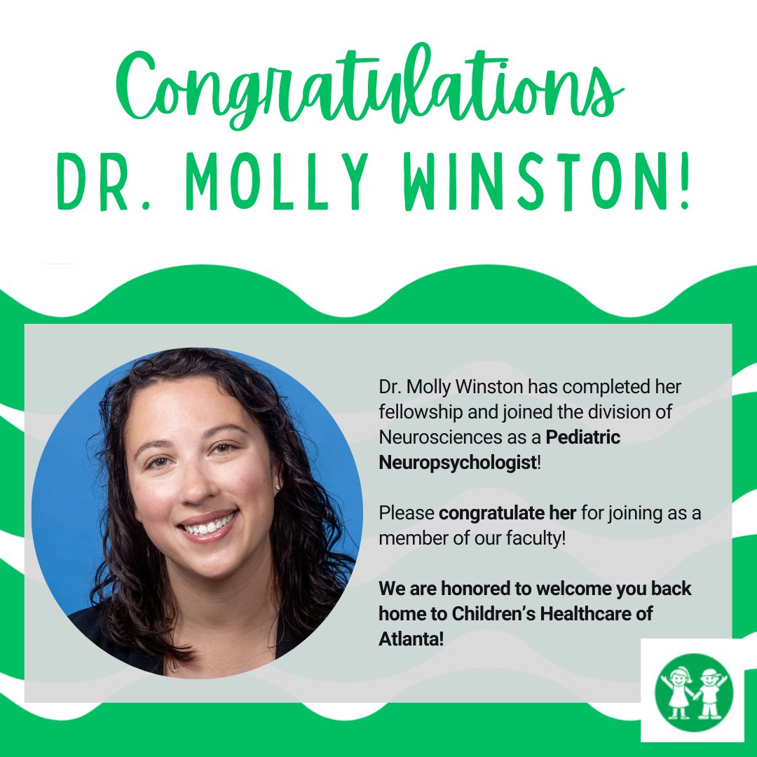 NeuropsychATL's tweet image. Dr. Molly Winston is officially a Pediatric Neuropsychologist at Children's Healthcare of Atlanta! 🎉🧠 We are so proud of her hard work and dedication. Please join us in congratulating her! #Neuropsychology #Pediatrics #Atlanta #Congratulations