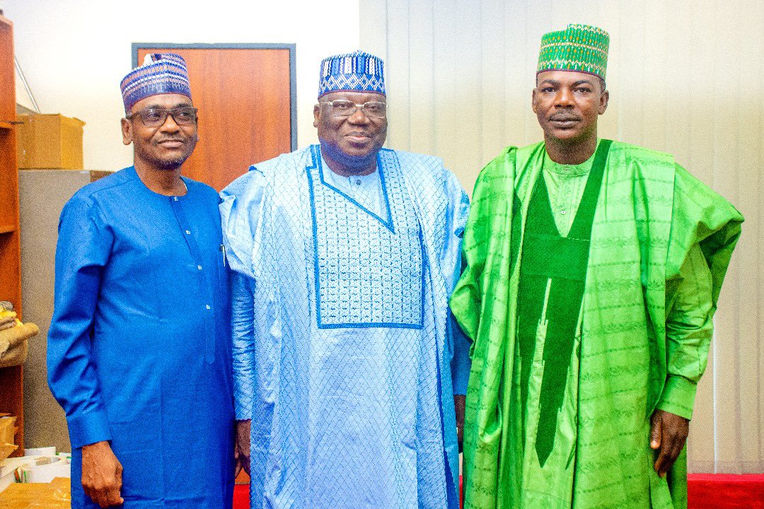With my brother, Learned Silk, Senator Kaka Shehu Lawan, SAN, on a visit to former Senate President, distinguished Senator Ahmed Ibrahim Lawan, GCON.