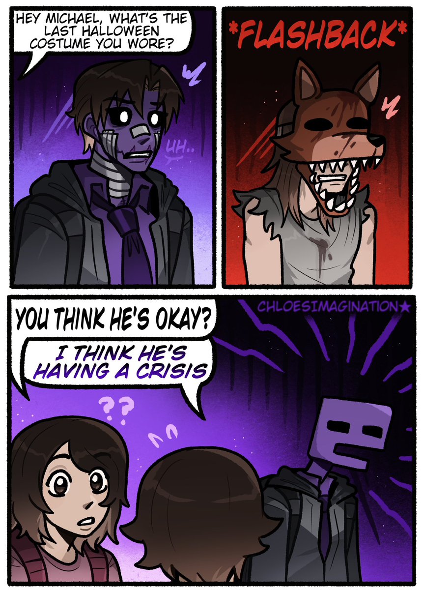 ChloeImagine's tweet photo. Michael doesn’t like Halloween anymore in FNAF.. https://t.co/u0lokVWyQs