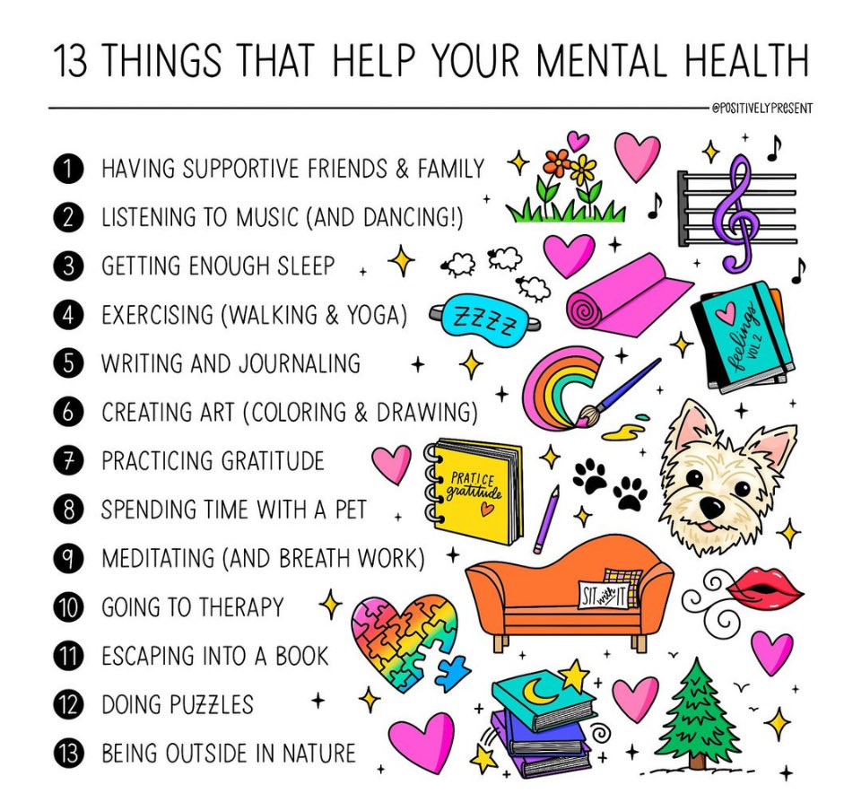 13 Things That Help your Mental Health on this Wellness Wednesday.🤗🧘‍♀️☕️🌞🍁🌻🍂😘