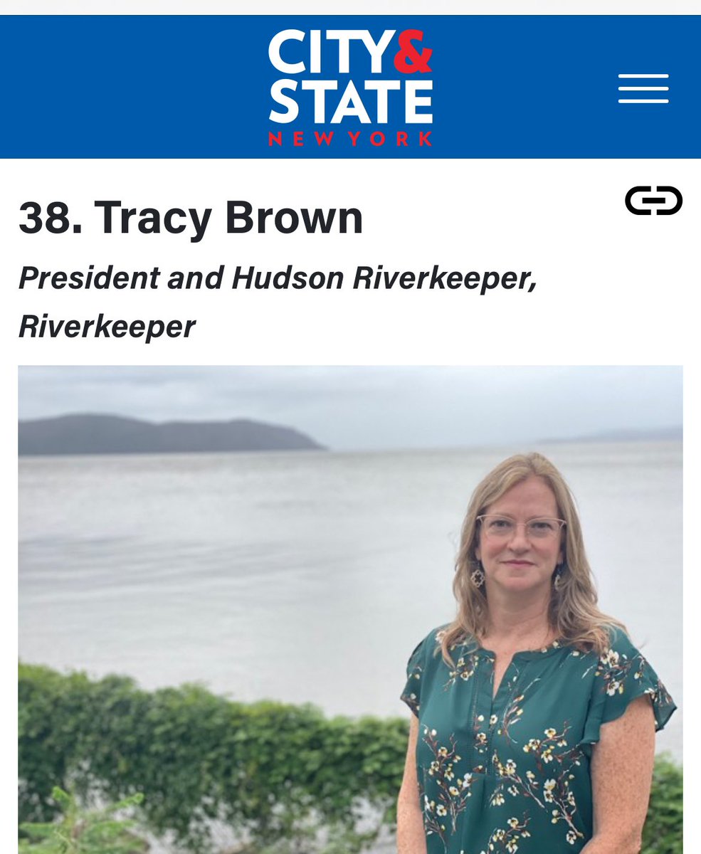 Thank you <a href="/CityAndStateNY/">City & State NY</a> for including me in the 2024 Hudson Valley Power 100.  All credit due to the amazing team <a href="/riverkeeper/">Riverkeeper</a> 
cityandstateny.com/power-lists/20…