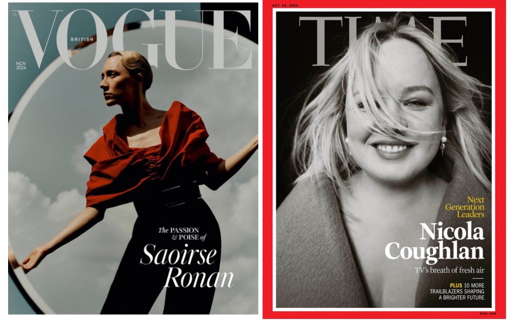 G’wan the Irish gals ☘️ <a href="/BritishVogue/">British Vogue</a> <a href="/TIME/">TIME</a> #saoirseronan #NicolaCoughlan #thingsyoulovetosee #irish