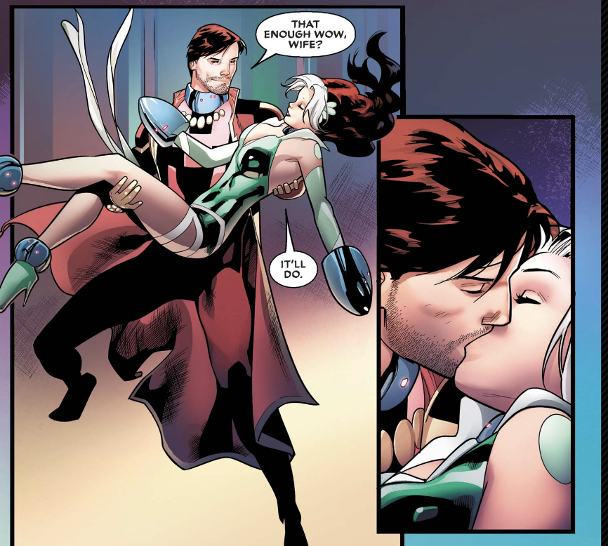 Gambit being a 'wife guy' – a thread 🧵 

📕 Mr. and Mrs. X (2018) #4: spr.ly/6018qT9Iq