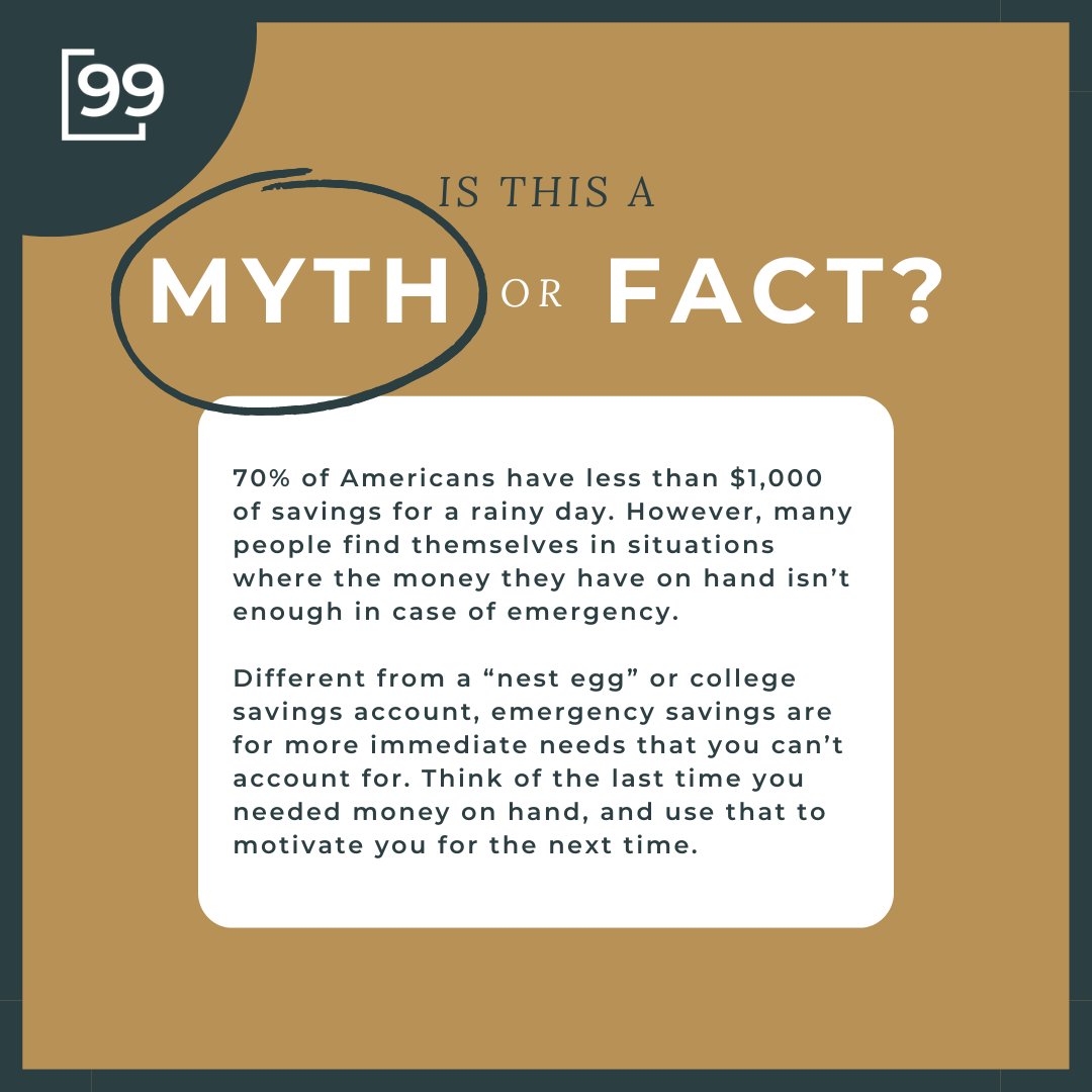 Foundation_F99's tweet image. Is your bank account prepared for a downpour? ☔️ 
70% of Americans lack emergency savings.  Don&apos;t be caught out in the storm. 
-
-
-
#BuildingEconomicSecurity #RainyDay #FinancialPrep #InvestInYourself