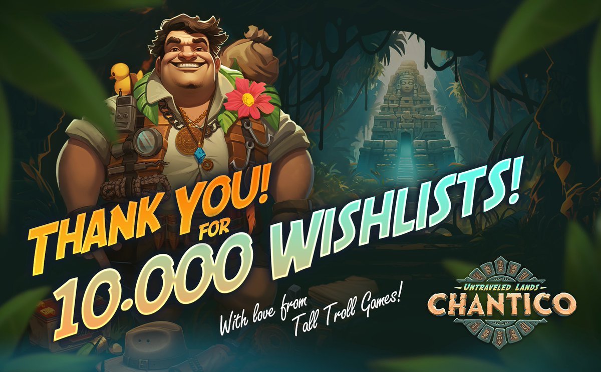 Wow! We’ve hit 10,000 wishlists for Chantico! 🤯 Thank you so much to everyone who’s added us to their Steam wishlist. We’re incredibly grateful for your support! ❤️ #Chantico #WishlistWednesday #IndieGame #Steam #Gaming #TallTrollGames
