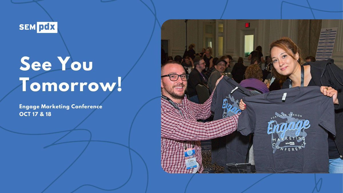 Are you ready for #EngagePDX? Registration and breakfast start at 7:30am. Don't miss <a href="/wilreynolds/">Wil Reynolds</a> of <a href="/SeerInteractive/">Seer Interactive</a>  kicking off the day with the opening keynote! Last-minute tickets available 🔗bit.ly/3ZrC5Pr

#DigitalMarketing #SEO #SSM #GrowthMarketing #PPC