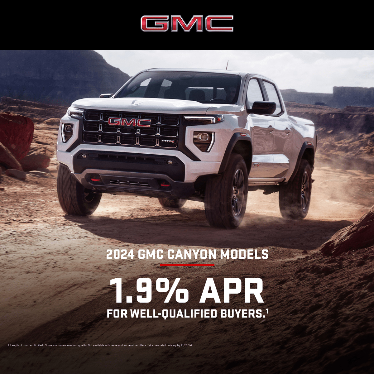 EdMartinBuickGM's tweet image. Offering 1.9% APR on 2024 #GMCCanyon models for well-qualified buyers.