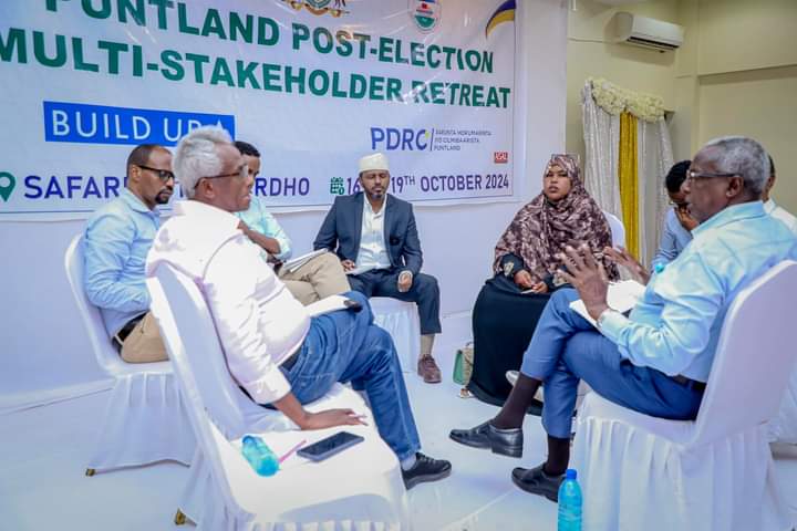 MAP_Puntland's tweet photo. "@MAP_Puntland Secretary General @NDellef is attending a multi-stakeholder meeting in Qardho to discuss lessons learned from the recent local council elections in Puntland. Key steps for strengthening the democratic process are on the agenda. #Democracy #Puntland #Somalia https://t.co/19ocWgdACa