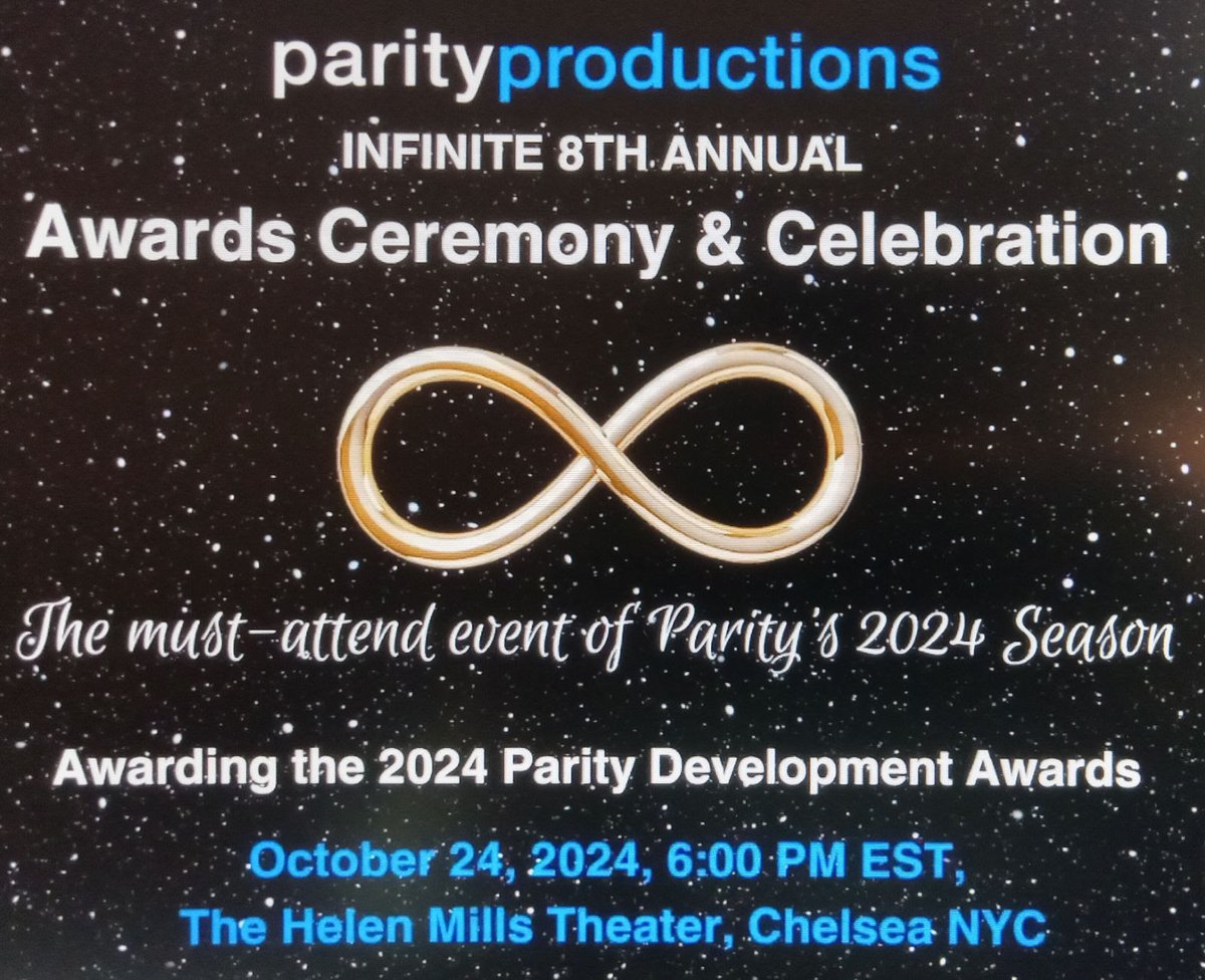 #LPTWMember Ludovica Villar-Hauser's company, Parity Productions has only SIX MORE in person tickets left to their Annual Awards Ceremony &amp; Celebration at the Helen Mills Theater - Discounted tix $50

October 24th, 2024 6PM Start Time

CODE: LPTWMEMBER

events.humanitix.com/parity-product…...