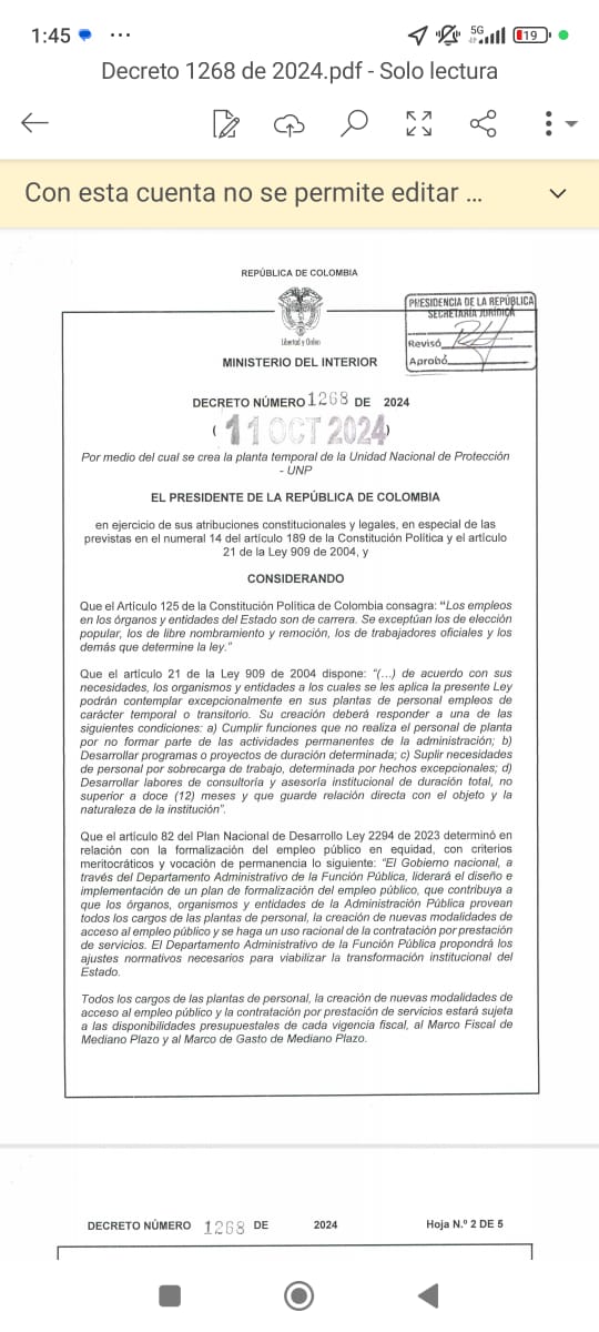 Unidad Nacional de Protección, UNP. tweet media