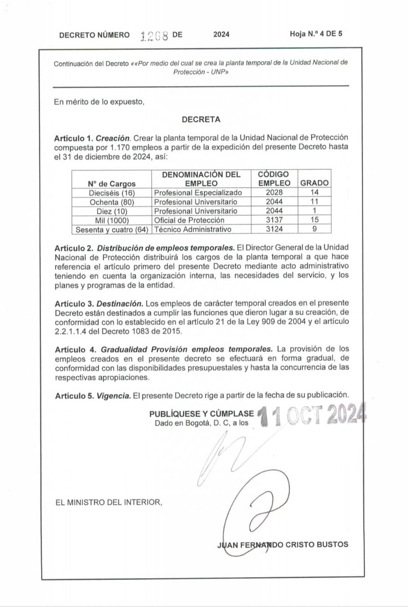Unidad Nacional de Protección, UNP. tweet media