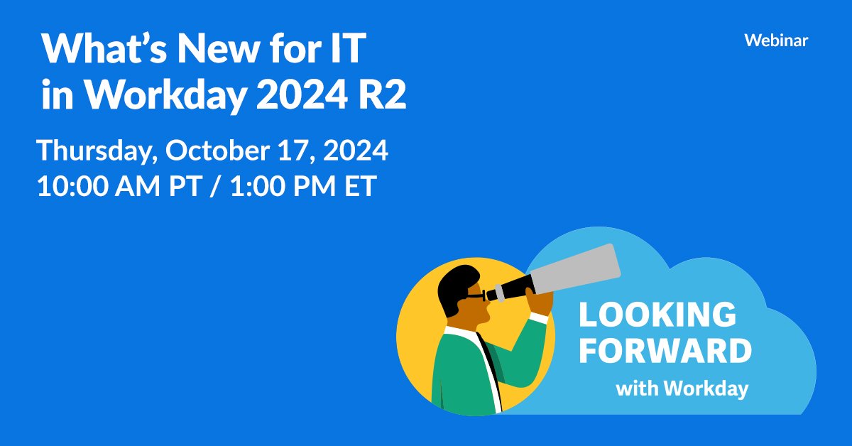 UncleMarco79's tweet photo. Workday 2024 R2 is here, &amp; it’s designed to elevate the IT experience. Tune in on October 17th to see how our latest innovations empower IT to adopt AI into business processes, enhance the user experience, &amp; reduce security risks. #WDAYWebcasts #TeamWDAY https://t.co/7rw5XW0lSU https://t.co/yJA57pzyND