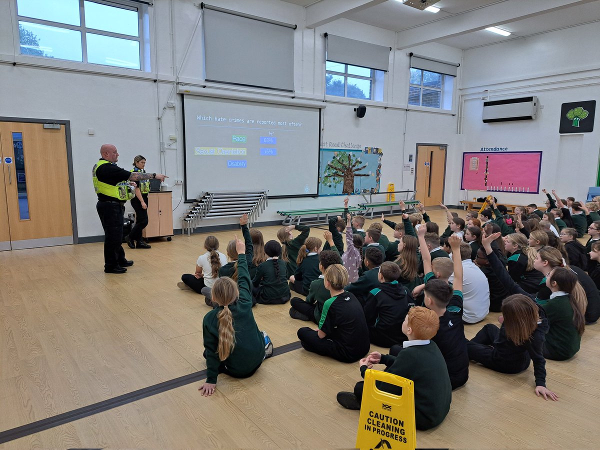 Orchard Pastoral Team (@teampastoral) on Twitter photo For Hate Crime Awareness week, officers from Dewsbury NPT attended <a href="/OrchardPrimaryA/">Orchard Primary</a> and spoke to the children in Years 5 and 6.
Officers attended to give the children a better understanding of hate crime, and there were lots of good questions. For Hate Crime Awareness week, officers from Dewsbury NPT attended <a href="/OrchardPrimaryA/">Orchard Primary</a> and spoke to the children in Years 5 and 6.
Officers attended to give the children a better understanding of hate crime, and there were lots of good questions.
