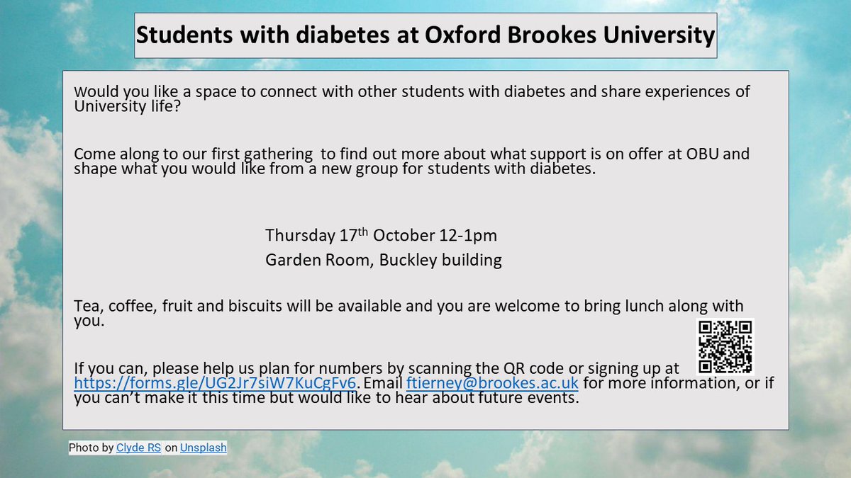 Shelly Coe (@dr_shellyc) on Twitter photo Are you a student at Oxford Brookes who has diabetes? Would you like to find out more about what we have to offer, & meet other fellow students with diabetes? Join our first event tomorrow, details below! <a href="/BrookesCYP/">Oxford Brookes Children & Young People Network</a> #diabetes #UniversityLife 👇👇 Are you a student at Oxford Brookes who has diabetes? Would you like to find out more about what we have to offer, & meet other fellow students with diabetes? Join our first event tomorrow, details below! <a href="/BrookesCYP/">Oxford Brookes Children & Young People Network</a> #diabetes #UniversityLife 👇👇