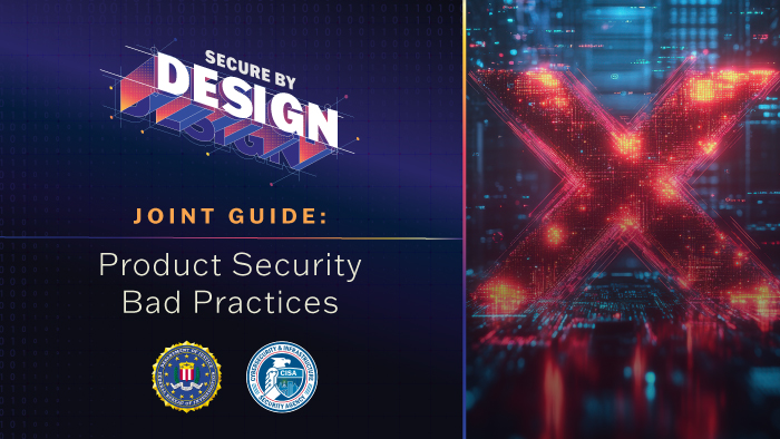 CISACyber's tweet photo. Software manufacturers: Make security a top priority from the onset of software development. Our π guidance with @FBI shares what NOT to doβbad practices that put customers at risk, especially those in #CriticalInfastructure. Build #SecurebyDesign. π https://t.co/iCfphr7xSo https://t.co/gxNgBLeUoQ