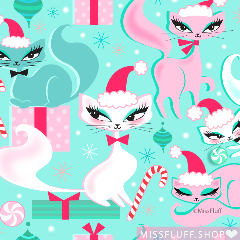 Miss_Fluff's tweet image. ❤️ Swanky Kitties Christmas ❤️ now available on all kinds of fabrics! And on lots of home decor, such as pillows, bed sheets, duvet covers, table cloths , place settings and more! 
spoonflower.com/collections/22…
#christmasdecor #christmasfabric #spoonflower #kitschmas