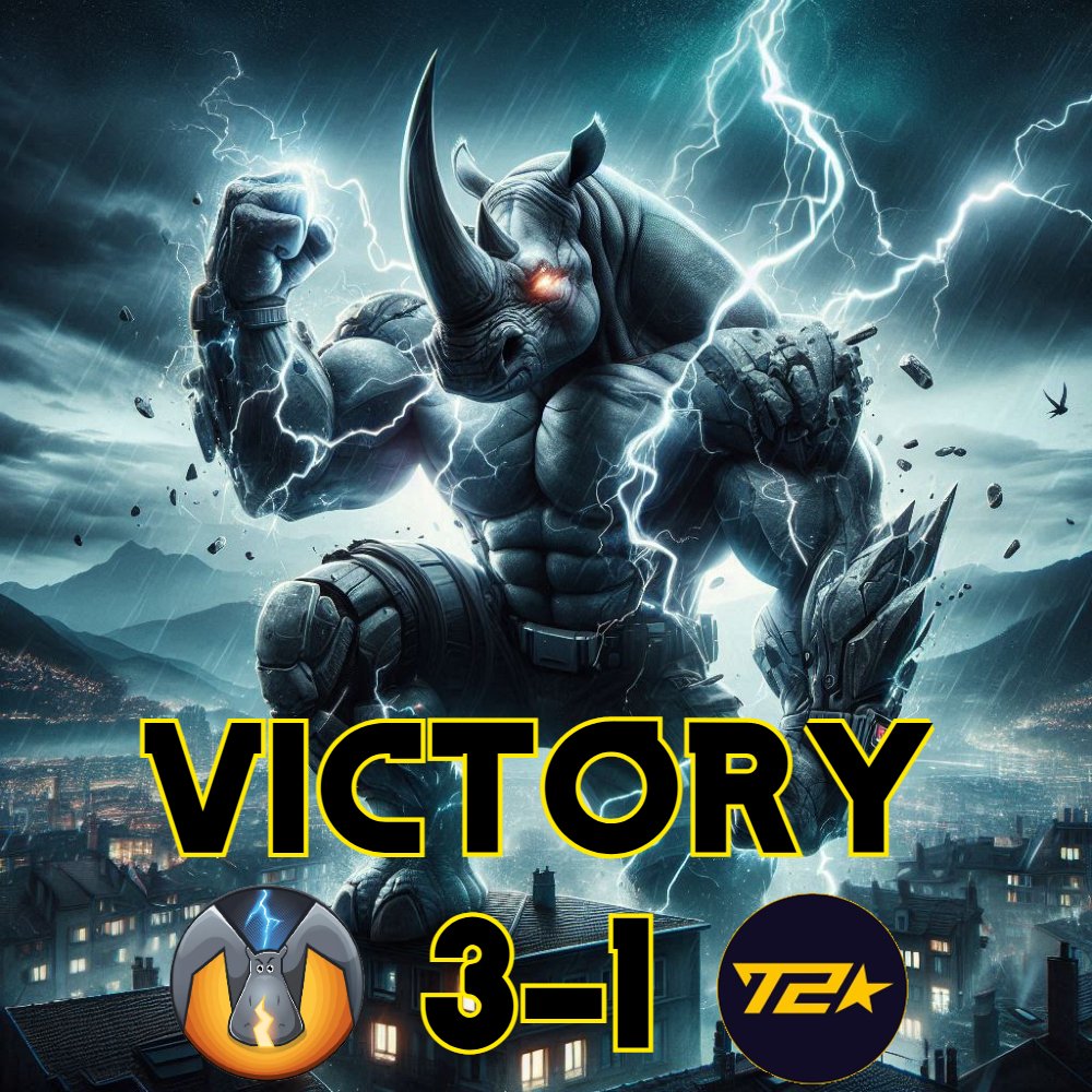 The Tundering Rhinos just charged through <a href="/time2esport/">T2 ESPORT</a>  like a herd through the Alps! 
GG to our Swiss friends, but today the Rhinos came out on top!