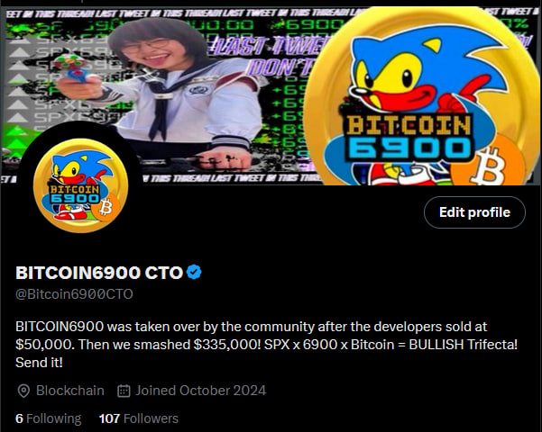 BITCOIN6900 announcement 

Whale can now enter the war room at will if they hold 10,000,000 $BITCOIN6900 via the link below: 

🐳 WAR ROOM: telegram.me/collablandbot?… 🐳

Key updates:
- The BITCOIN6900 📱 account now has a verified blue tick
- Whales are automatically checked via