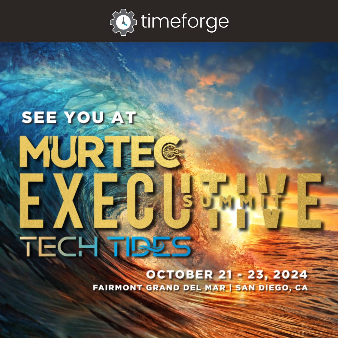 timeforge's tweet image. Quick reminder while the team&apos;s busy packing their bags and getting ready for their flights ✈️ -- the #MURTEC Exec Summit starts on Monday, and we&apos;ll be there!

Especially looking forward to these topics:
* Navigating the rising cost of labor (we&apos;ve got some ideas, but we&apos;d love…