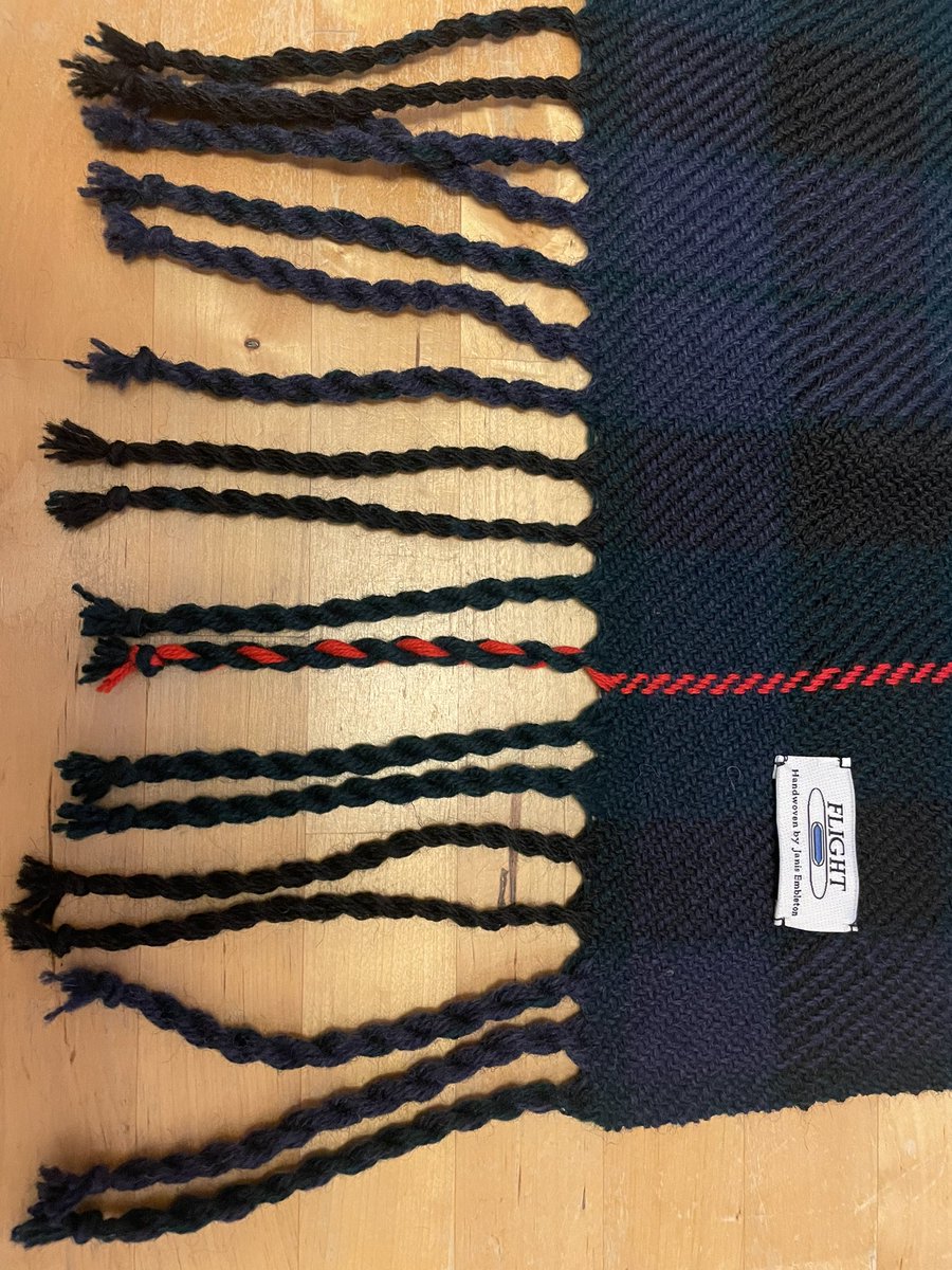 FlightWeaving's tweet photo. @woolhour I’ve just put the finishing touches to a lovely tartan Shetland wool shawl. This is hunting Gunn tartan and is destined to be worn during a winter wedding #woolhour https://t.co/7MXbFrJeX4