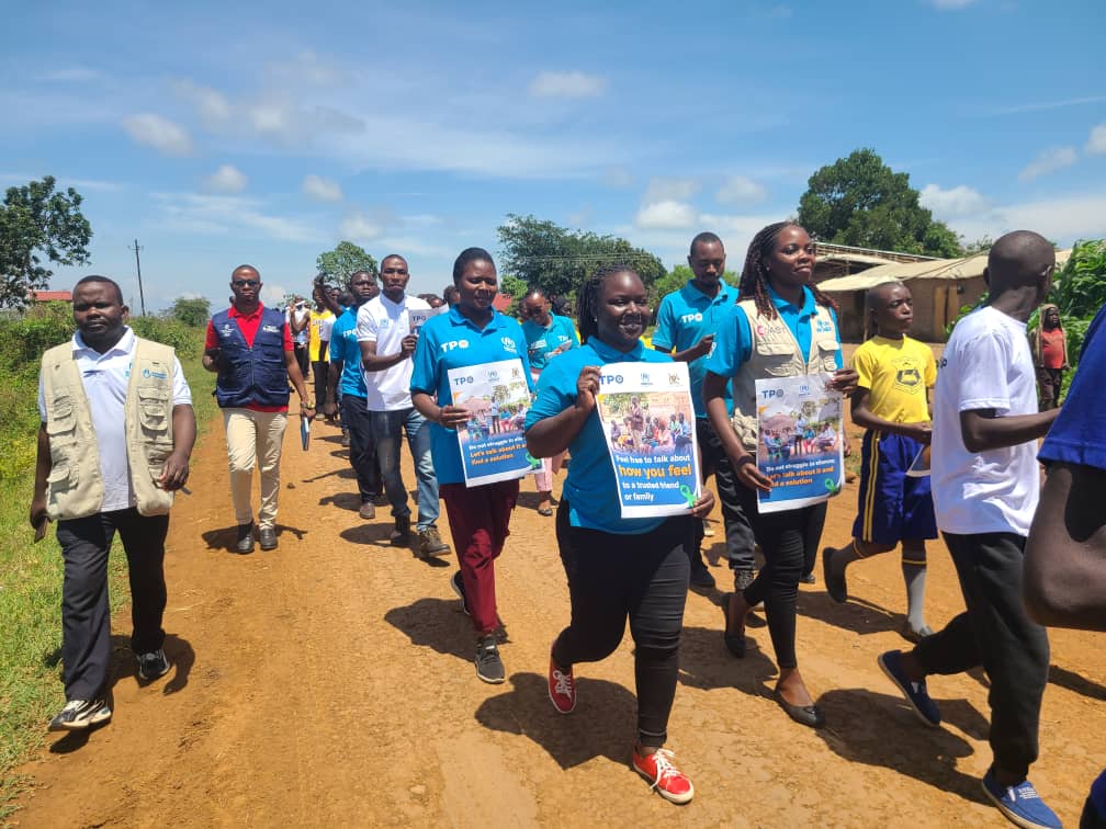 TpoUg's tweet photo. Commemoration of #worldmentalhealthday #wmhd2024 continues across @TpoUg field locations with an emphasis on prioritizing #MentalHealth in the work place. We share some highlights from #KyangwaliRefugeeSettlement where staff joined #MHPSS partners #30YearsofTransformingLives https://t.co/p0fxO0FFXy