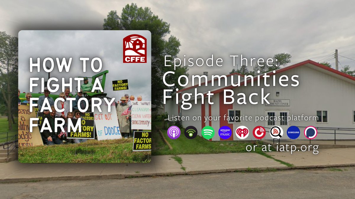 The third episode of How to Fight a Factory Farm is out! Have a listen and learn from <a href="/IATP/">Institute for Agriculture and Trade Policy (IATP)</a>, <a href="/DakotaRural/">Dakota Rural Action</a> and <a href="/iowacci/">Iowa CCI</a> on how they stopped CAFOs from being built near their homes. Here's to people power fighting back against Big Ag! iatp.org/fight-factory-…