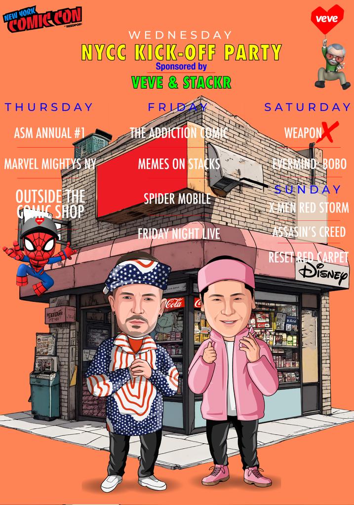 OmilliTees's tweet photo. https://t.co/qwWTEo27oN

New York Comic-Con Week Is HERE!💥
Omilli Spaces powered by @LeoCoinSTX

✨️🌟GIVEAWAY TIME🌟✨️
1) Like &amp; Retweet
2) Follow @veve_official @StackRworld
3) Comment #NYCCVEVE https://t.co/yh1iuimj46