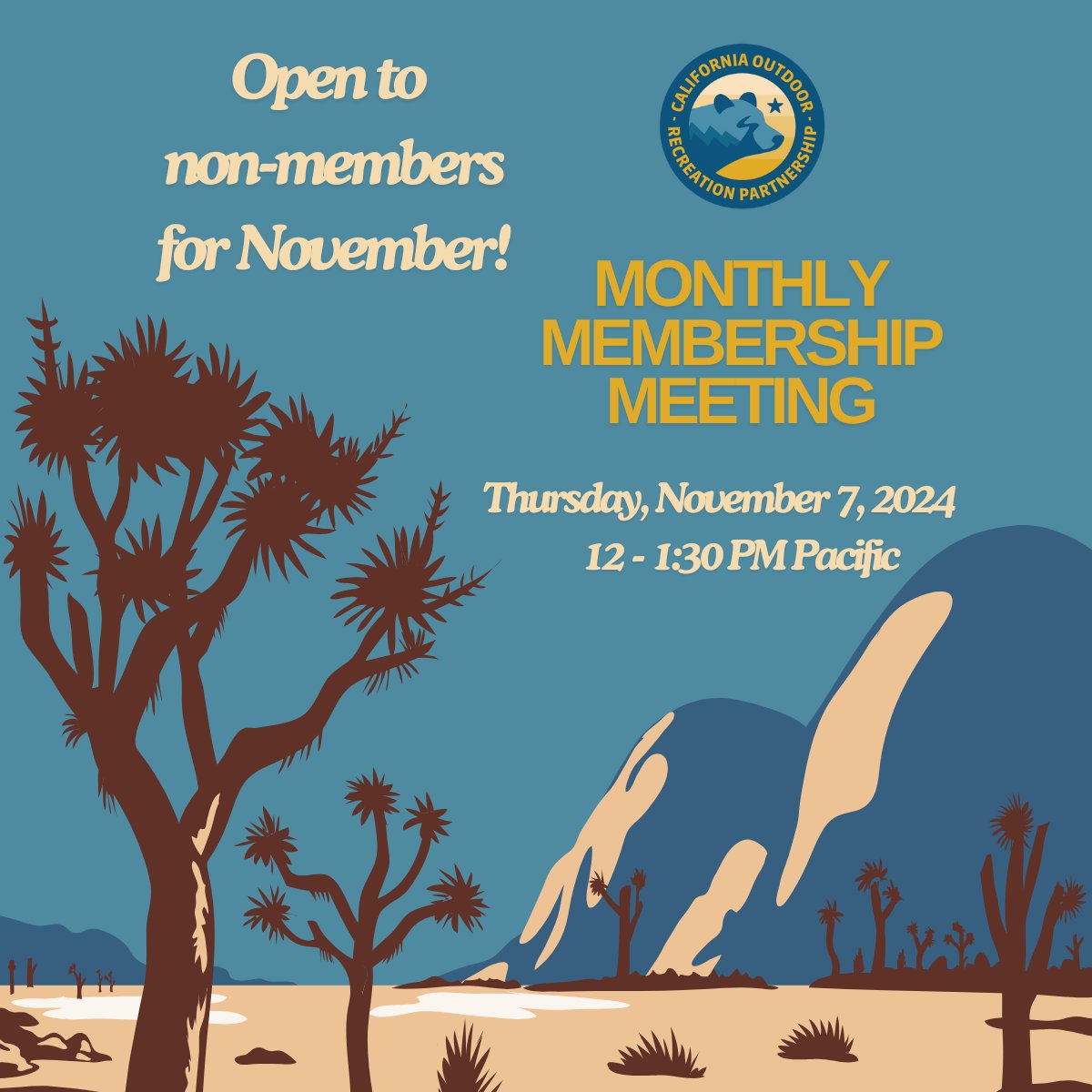 CAOutdoorRec's tweet photo. More Information and Registration: https://t.co/lBRLcSB8pz

#CaliforniaOutdoors #Outdoor #California #CaliforniaPolicy #OutdoorRecreation #Outdoors #TheGreatOutdoors https://t.co/9BblguT6Ks