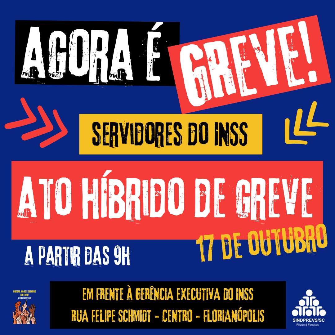 sindprevs's tweet photo. Amanhã tem ATO ESTADUAL, a partir das 9h, em frente à Gerência Executiva do INSS de Florianópolis. A mobilização é uma atividade da Greve do INSS.

💻O ATO acontecerá de forma híbrida e poderá ser acessado pelo link: https://t.co/G0VPYoTBSG.

#greveinss #sindprevssc https://t.co/nWy3QYKBer