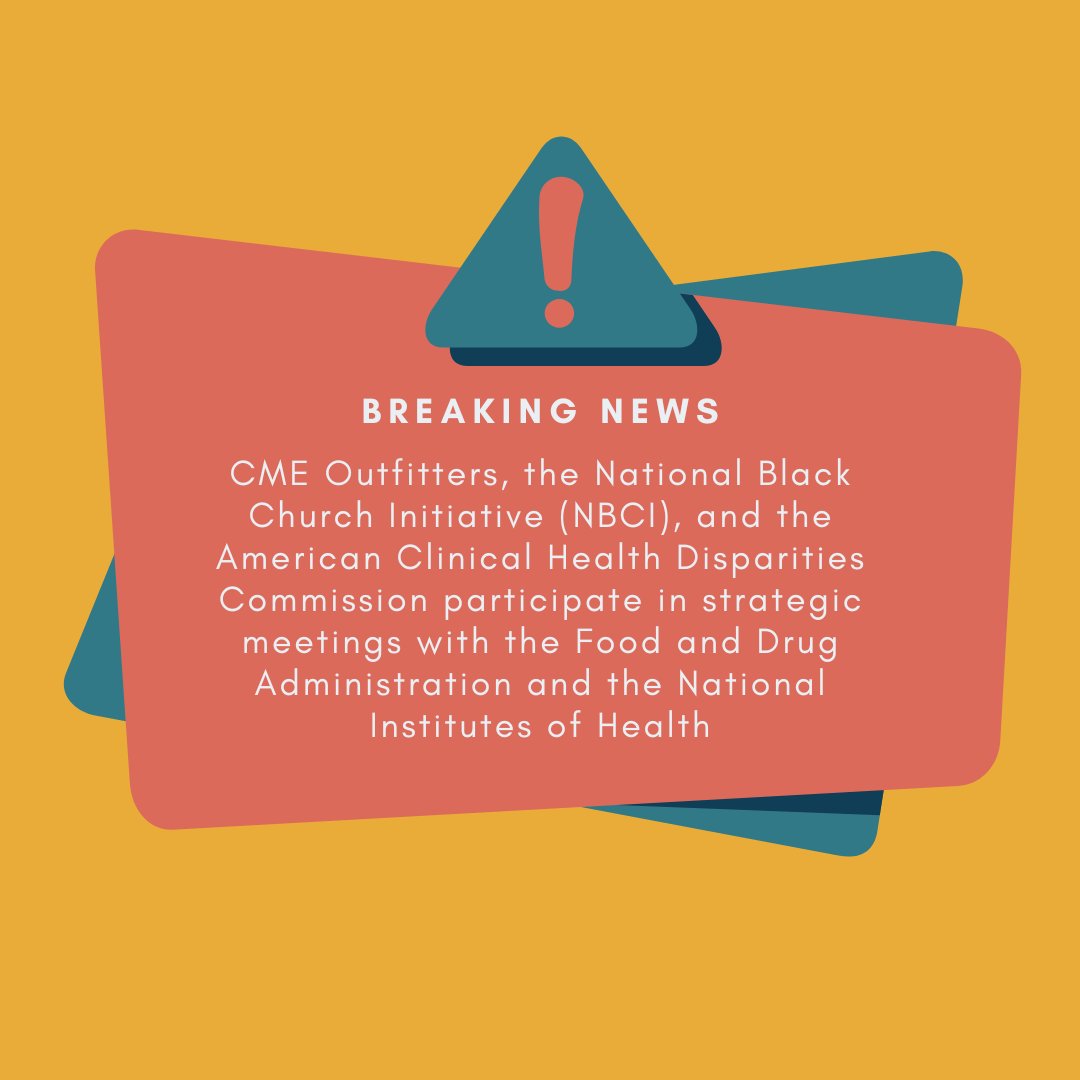cmeoutfitters's tweet photo. We are so proud to challenge norms, continue to push boundaries, and strive for progress in #HealthEquity.

Our ongoing partnership with @NBCIBlackChurch and our recent work with @US_FDA, @NIH, the American Clinical Health Disparities Commission, and @CMECoalition underscore the critical need for diversity in clinical trials. 

View the press release here: https://t.co/mgiqTdY0gJ

#CME #MedEd #DEI
