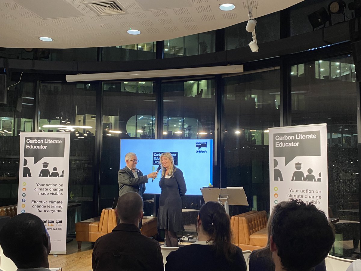 Carbon_Literacy's tweet photo. "Green skills are essential," says Cllr @LindaFLabour, and "giving young people agency helps overcome eco-anxiety" so providing #CarbonLiteracy for students is a no-brainer. #CLEAwards https://t.co/RYMdCZsjk2