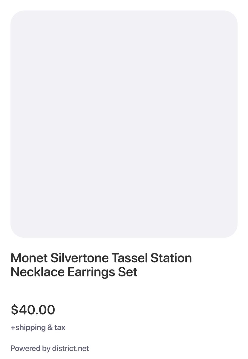hintsofviolet's tweet image. Slight #boho inspiration in this silvertone #monetjewelry set!

Monet Silvertone Tassel Station Necklace Earrings Set #claim 47718: Follow and reply with #claim to purchase!