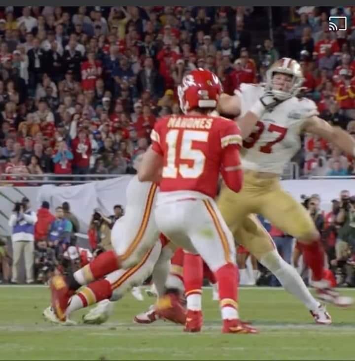 FoN9ne's tweet image. How many times do the Refs turn a blind eye at Nick Bosa being held this Sunday vs the Chiefs?

Over, or under 2.5