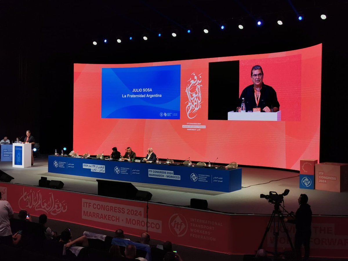 JulioSosaFrate's tweet photo. Un nuevo #desafío comienza en mi carrera #sindical ahora como Presidente de la Sección Ferroviaria a nivel mundial por 5 años. #Compromiso que también asumiré en la silla del Comité Ejecutivo q ocuparé  representado a todos mis compañeros #ferroviarios del mundo. #ITFCongress2024 https://t.co/4dxBz1PnDh