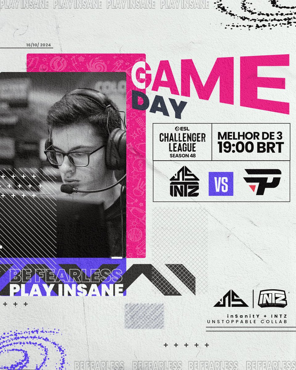 inSanitY Sports (@insanitybrgg) on Twitter photo HOJE É GUERRA! 🔥
Semi Upper da ESL Challenger League 🆚 <a href="/paiNGamingBR/">paiN Gaming</a> a partir das 19h.
MD3 valendo vaga na final upper. Vamo com tudo!!!!!
TEM QUE ACREDITAR! 😎
📺 | twitch.tv/gaulestv
#goINS #goINTZ HOJE É GUERRA! 🔥
Semi Upper da ESL Challenger League 🆚 <a href="/paiNGamingBR/">paiN Gaming</a> a partir das 19h.
MD3 valendo vaga na final upper. Vamo com tudo!!!!!
TEM QUE ACREDITAR! 😎
📺 | twitch.tv/gaulestv
#goINS #goINTZ
